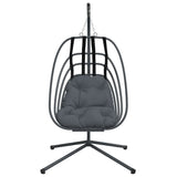 Hanging Egg Chair with Stand Anthracite Steel - Top-Down View