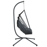 Hanging Egg Chair with Stand Anthracite Steel - 45-Degree Angle