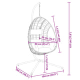 Hanging Egg Chair with Stand Anthracite Rattan and Steel