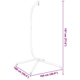 Hanging Egg Chair Stand without Basket Anthracite Steel - Rear View