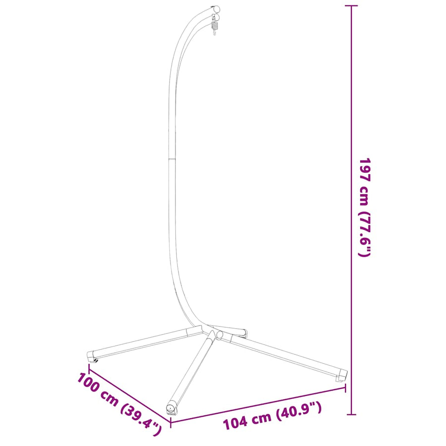 Hanging Egg Chair Stand without Basket Anthracite Steel