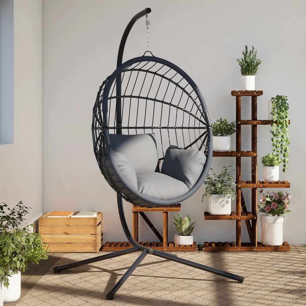 Hanging Egg Chair Stand without Basket Anthracite Steel