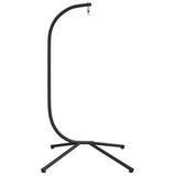 Hanging Egg Chair Stand without Basket Black Steel - Top-Down View