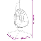 Hanging Egg Chair Stand without Basket Black Steel - Rear View