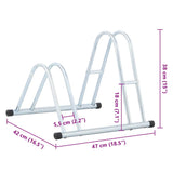 Bicycle Stand for 2 Bikes Floor Freestanding Galvanised Steel - Low Angle