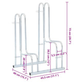 Bicycle Stand for 2 Bikes Floor Freestanding Galvanised Steel - Low Angle