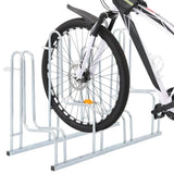 Bicycle Stand for 4 Bikes Floor Freestanding Galvanised Steel - Front View
