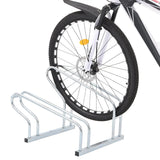 Bicycle Stand for 2 Bikes Floor Freestanding Galvanised Steel - Front View