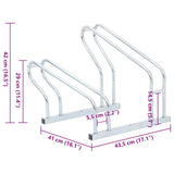 Bicycle Stand for 2 Bikes Floor Freestanding Galvanised Steel - Close-Up Angle