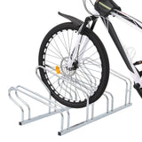 Bicycle Stand for 4 Bikes Floor Freestanding Galvanised Steel - Front View