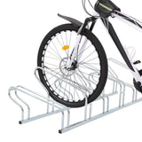 Bicycle Stand for 6 Bikes Floor Freestanding Galvanised Steel - Front View