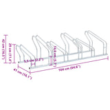 Bicycle Stand for 6 Bikes Floor Freestanding Galvanised Steel - Close-Up Angle