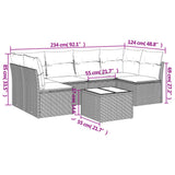 7 Piece Garden Sofa Set with Cushions Beige Poly Rattan
