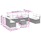 9 Piece Garden Sofa Set with Cushions Beige Poly Rattan - Side View