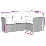 4 Piece Garden Sofa Set with Cushions Beige Poly Rattan