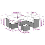 8 Piece Garden Sofa Set with Cushions Black Poly Rattan