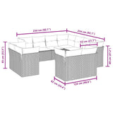 11 Piece Garden Sofa Set with Cushions Black Poly Rattan