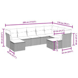 9 Piece Garden Sofa Set with Cushions Black Poly Rattan