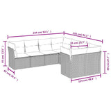 8 Piece Garden Sofa Set with Cushions Black Poly Rattan - Side View