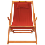 Folding Chairs 2 pcs Red Fabric