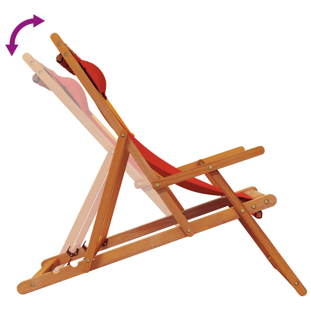 Folding Chairs 2 pcs Red Fabric