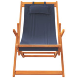Folding Beach Chairs 2 pcs Blue Fabric - Top-Down View