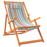 Folding Beach Chairs 2 pcs Multicolour Fabric - Side View