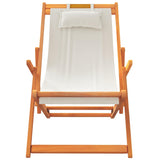 Folding Beach Chairs 2 pcs Cream Fabric - Top-Down View
