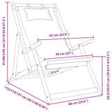 Folding Beach Chairs 2 pcs Cream Fabric - Extra Image