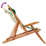 Folding Beach Chairs 2 pcs Green Fabric - Close-Up Angle