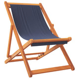 Folding Beach Chairs 2 pcs Blue Fabric - Side View