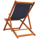 Folding Beach Chairs 2 pcs Blue Fabric - Rear View