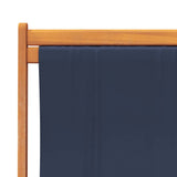 Folding Beach Chairs 2 pcs Blue Fabric - Low Angle