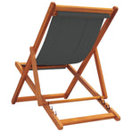 Folding Chairs 2 pcs Grey Fabric