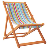 Folding Beach Chairs 2 pcs Multicolour Fabric - Side View