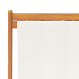 Folding Beach Chairs 2 pcs Cream White Fabric - Low Angle