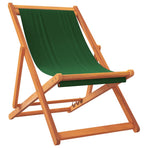 Folding Chairs 2 pcs Green Fabric