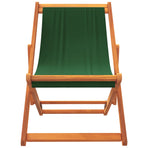 Folding Chairs 2 pcs Green Fabric
