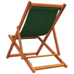 Folding Chairs 2 pcs Green Fabric