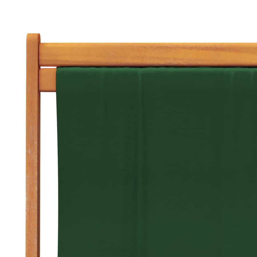 Folding Chairs 2 pcs Green Fabric