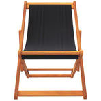Folding Chairs 2 pcs Black Fabric