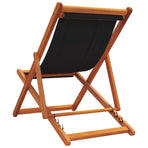 Folding Chairs 2 pcs Black Fabric