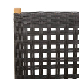 Reclining Garden Chairs 8 pcs Black Poly Rattan and Solid Wood - Extra Image