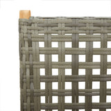 Reclining Garden Chairs 6 pcs Grey Poly Rattan and Solid Wood - Extra Image