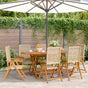 Reclining Folding Chairs 6 pcs Beige Poly Rattan and Solid Wood