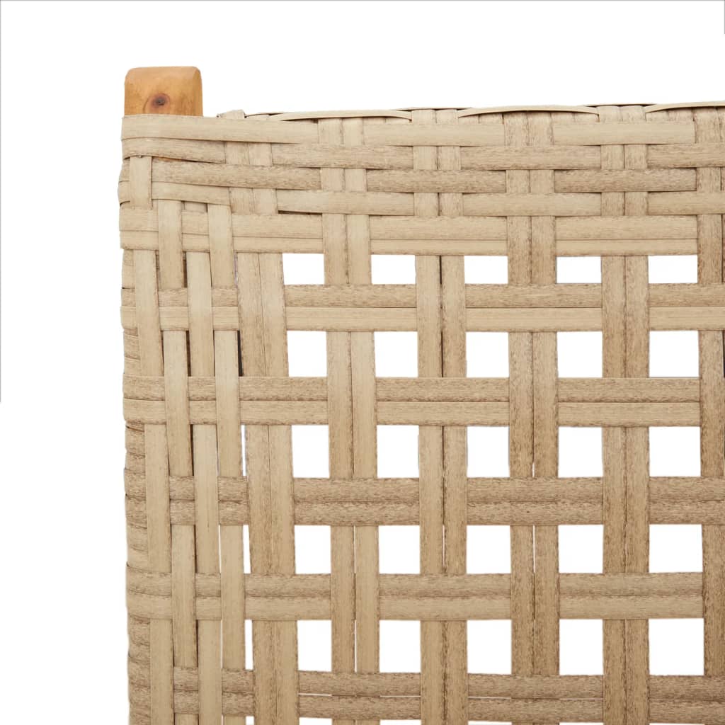 Reclining Folding Chairs 8 pcs Beige Poly Rattan and Solid Wood