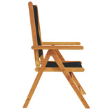 Reclining Garden Chairs 8 pcs Black Solid Wood Acacia - 45-Degree Angle