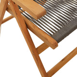 Reclining Garden Chairs 4 pcs Grey Solid Wood Acacia - Low Angle