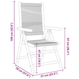 Reclining Garden Chairs 6 pcs Grey Solid Wood Acacia - Extra Image