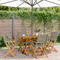 Folding Chairs 4 pcs Grey Poly Rattan and Solid Wood
